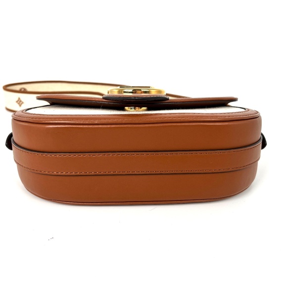 LOUIS VUITTON LV Post 9 Soft MM Brown Tan Canvas Leather Crossbody Shoulder Bag - Picture 7 of 14